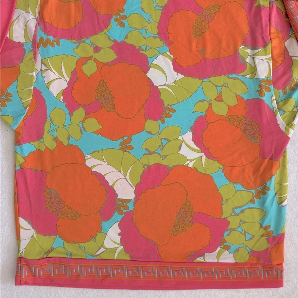 Trina Turk | Playa De Flor Tropical Floral Print Tunic Coverup Mini Dress (M) - Picture 8 of 16